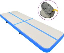 vidaXL Saltea gimnastică gonflabilă cu pompă albastru 400x100x15cm PVC (92662)