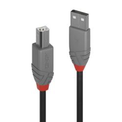Lindy Cablu Anthra Line USB 2.0-A la USB-B imprimanta T-T 0.2m, Lindy L36670 (L36670)