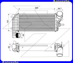 FORD FOCUS MK3 2014.10-2018.03 Intercooler, levegőhűtő "1.5 TDCi, 1.5 TDCi ECO, 1.6 TDCi" 335x158x64 8ML 376 755-601