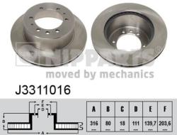 NIPPARTS Disc frana NIPPARTS J3311016 - automobilus