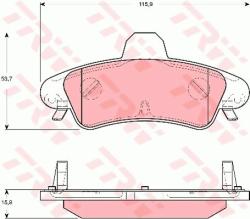 TRW set placute frana, frana disc TRW GDB1580 (GDB1580) - automobilus