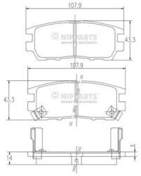 NIPPARTS set placute frana, frana disc NIPPARTS J3615005 (J3615005)