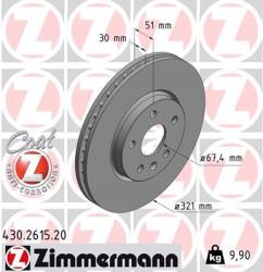 ZIMMERMANN Disc frana ZIMMERMANN COAT Z 430.2615. 20 (430.2615.20)
