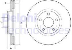 DELPHI Disc frana DELPHI BG4562C (BG4562C) - automobilus
