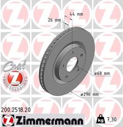 ZIMMERMANN Disc frana ZIMMERMANN COAT Z 200.2518. 20 (200.2518.20)