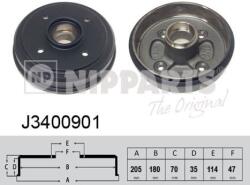 NIPPARTS Tambur frana NIPPARTS J3400901 (J3400901)
