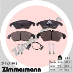 ZIMMERMANN set placute frana, frana disc ZIMMERMANN 24743.190. 2 (24743.190.2)