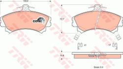 TRW set placute frana, frana disc TRW COTEC GDB1317 (GDB1317)
