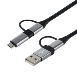 Somogyi Elektronic USB MULTI 4in1 USB töltőkábel 1.5m - Fekete/Ezüst (USB MULTI)