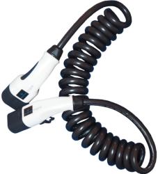 Duosida elektromos autó töltőkábel - Type 2 / Type 2, 16 A, 5 m fekete spirál kábel, DUOSIDA - duosida