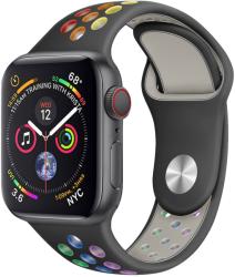 Lélegző Sport Apple Watch szíj Fekete Pride 42/44/45mm M/L