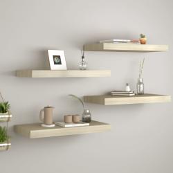 vidaXL Rafturi de perete suspendate, 4 buc. , stejar 60x23, 5x3, 8 cm MDF (323876) Raft