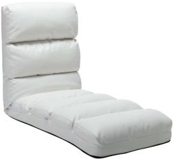 vidaXL Scaun de podea pliabil, alb, piele ecologică (325246)