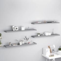 vidaXL Rafturi de perete suspendate, 4 buc. , gri, 120x23, 5x3, 8 cm, MDF (323864) Raft
