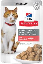 Hill's Young Adult Sterilised Salmon hrana umeda pentru pisici la plic 12 x 85 g