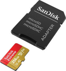 SanDisk microSDXC Extreme 256GB C10/UHS-I/U3/V30/A2 (SDSQXA1-256G-GN6GN/186493)