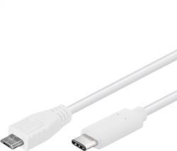Cablu USB 2.0-C la micro USB-B T-T 0.6m Alb, ku31cb06w (KU31CB06W)