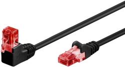 Goobay Cablu de retea cat 6 UTP cu 1 unghi 90 grade 3m Negru, Goobay G51517 (G51517)
