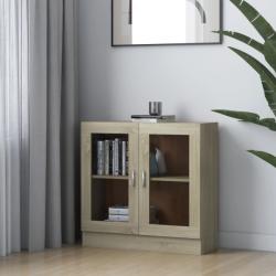 vidaXL Dulap cu vitrină, stejar Sonoma, 82, 5 x 30, 5 x 80 cm, PAL (802744) Biblioteca