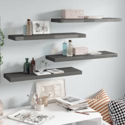 vidaXL Rafturi de perete, 4 buc. , gri extralucios, 80x23, 5x3, 8 cm, MDF (323795) Raft