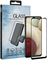 Eiger Folie Samsung Galaxy A12 / A32 5G Eiger Sticla 3D Edge to Edge Clear Black (EGSP00720)