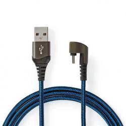 Nedis Cablu USB 2.0-A la USB-C unghi 180 grade 2m, Nedis GCTB60600BK20 (GCTB60600BK20)