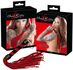 Bad Kitty - Velúrbőr korbács (piros) - shop