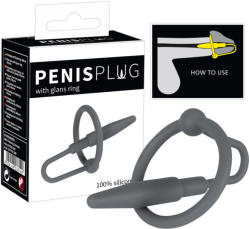 You2Toys Penisplug - szilikon makkgyűrű kúpos dilátorral (szürke) - shop