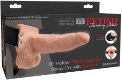 Pipedream Fetish Strap-On 6 - felcsatolható, üreges vibrátor (natúr) - shop