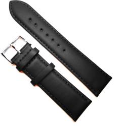 Fleurus Curea Ceas Fleurus France - Piele Naturală Neagră, Textură Fină (8mm - 24mm) (2FR)