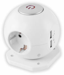 Entac Power Ball 3 Plug + 2 USB 1,5 m (ESC1.5G3-USB-GLOBE)