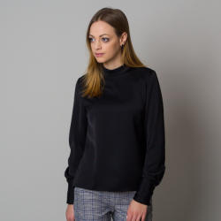 Willsoor Bluză neagră pentru femei, cu model uniform 12423