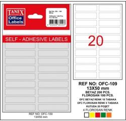 Tanex Etichete autoadezive albe, 13 x 50 mm, 200 buc/set, Tanex alb Etichete autocolante (TX-OFC-109)