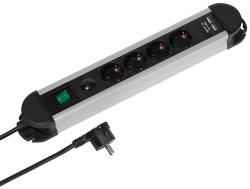 Vivanco 4 plug + 2 USB 1,6 m Switch (37658)