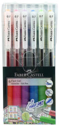 Faber-Castell Pix cu gel 0.7 mm FABER-CASTELL Fast Dry Gel, 6 buc/set