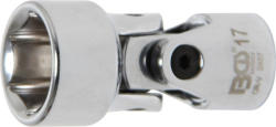 BGS technic Cheie tubulară 6 colțuri cu articulație cardanică | 10 mm (3/8") | 17 mm (BGS 2457) (2457) Set capete bit, chei tubulare