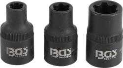 BGS technic Set chei tubulare | Profil pană (pentru RIBE) M6S, M8S, M12S | 3 piese (BGS 9336) (9336) Set capete bit, chei tubulare