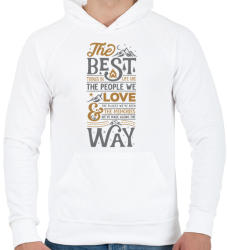 printfashion Best things - a legjobb dolgok az életben - Férfi kapucnis pulóver - Fehér (4074917)