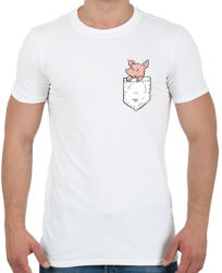 printfashion Malac zsebben - Férfi póló - Fehér (3999934)