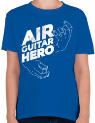 printfashion Air Guitar Hero - Gyerek póló - Királykék (4061481)