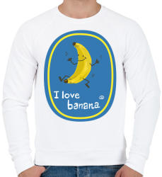 printfashion Banán logó - Férfi pulóver - Fehér (3933846)