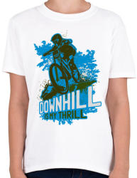 printfashion Downhill kék - Gyerek póló - Fehér (4102524)