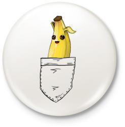 printfashion Fortnite - Banán skin - Kitűző, hűtőmágnes - Fehér (3999362)