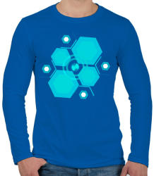 printfashion bluehexagon - Férfi hosszú ujjú póló - Királykék (4059348)