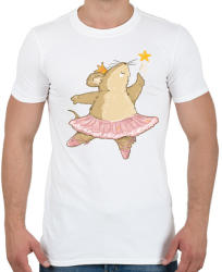 printfashion Balerina egér - Férfi póló - Fehér (3936834)