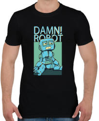 printfashion Damn Robot- - Férfi póló - Fekete (4128501)