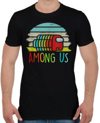 printfashion Among Us Retro - Férfi póló - Fekete (4003014)
