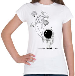 printfashion Bolygó lufik - Női póló - Fehér (4212812)