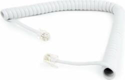 Gembird Cablu gembird Coiled RJ10 telefon fir (4P4C) 2m, alb (TC4P4CS-2M-W) (TC4P4CS-2M-W)