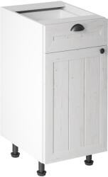 TEMPO KONDELA Alsószekrény fiókkal D40S1, fehér/sosna andersen, bal, PROVANCE